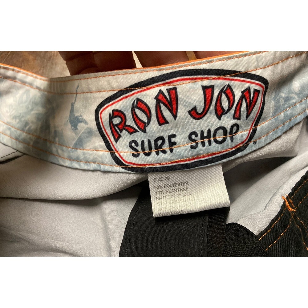 Ron Jon Surf Board Shorts Floral Pattern Size 28 Side Zip Pocket Preowned - Picture 3 of 11